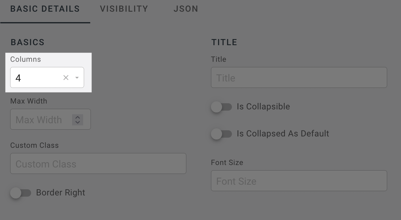 Columns Setting