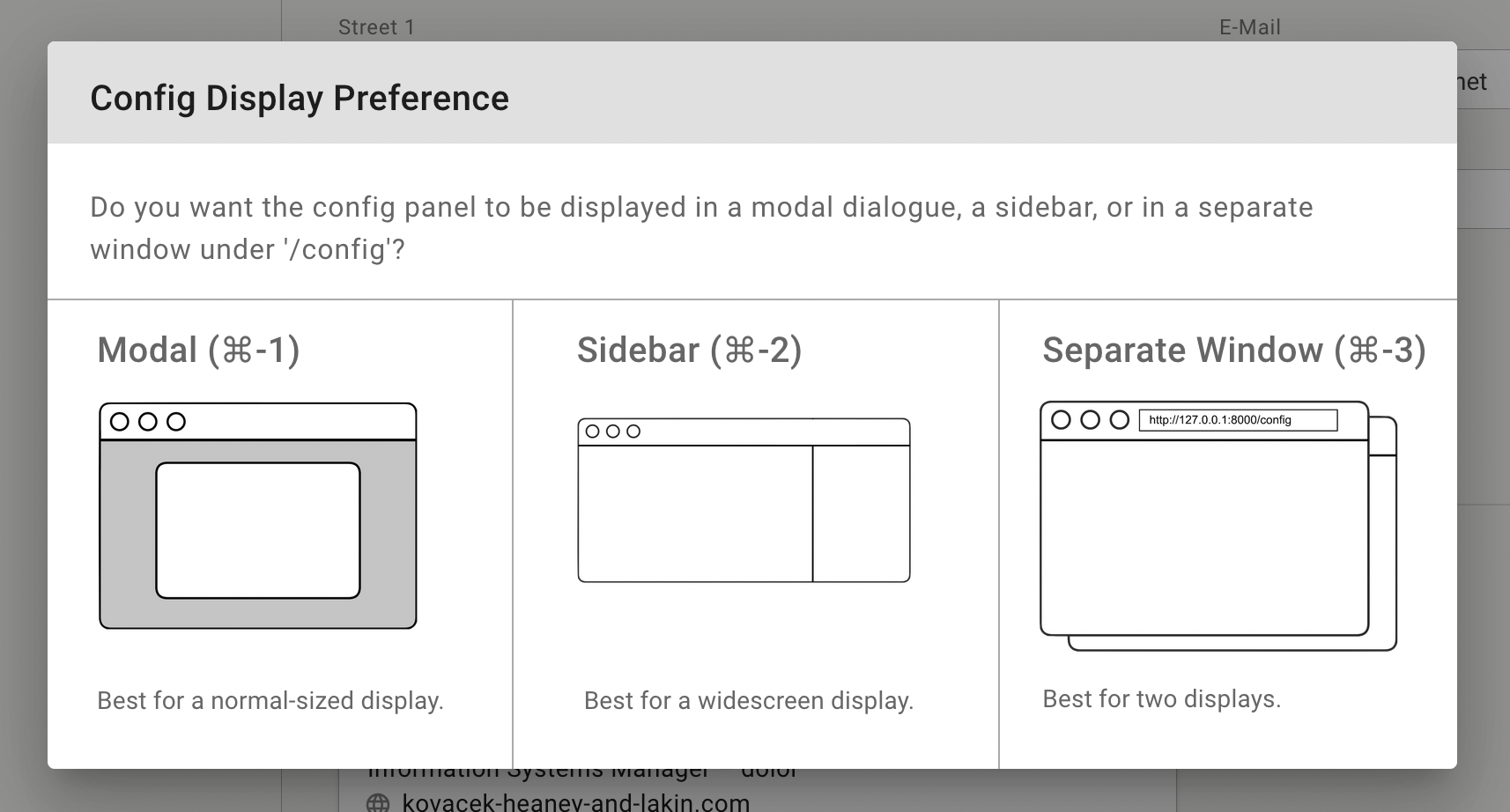 Config Display Preferences