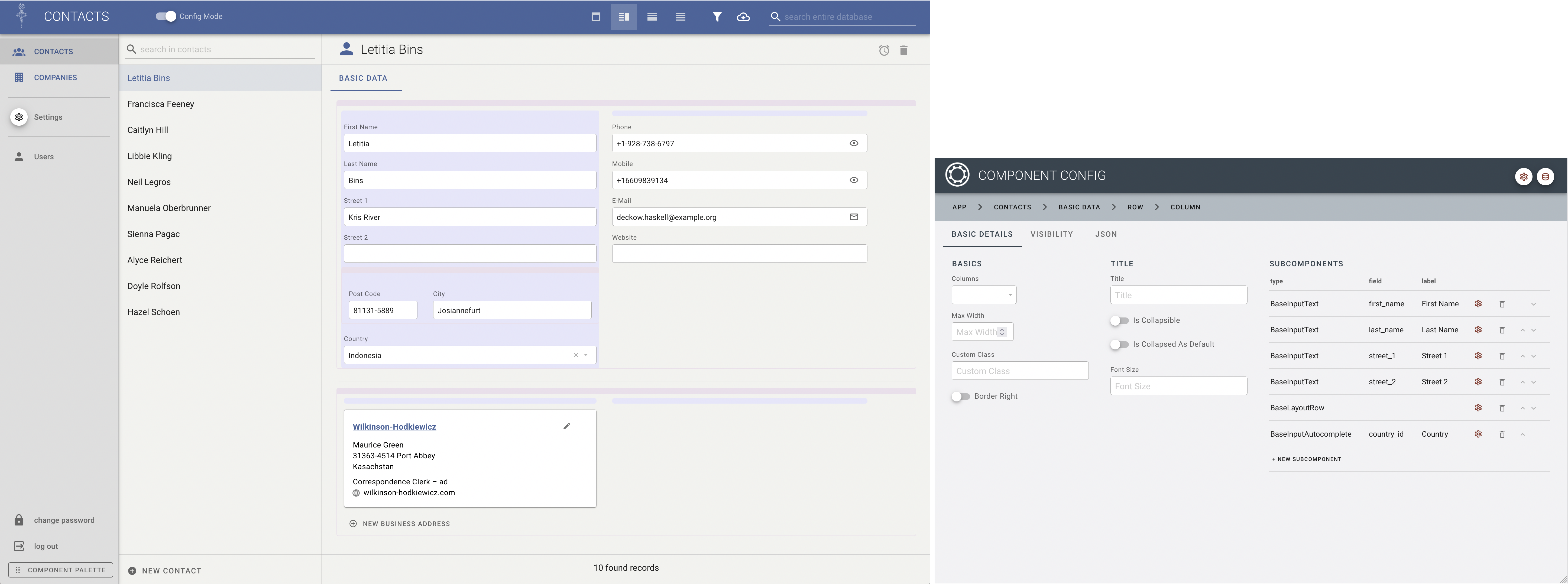 Config View with 2 Screens