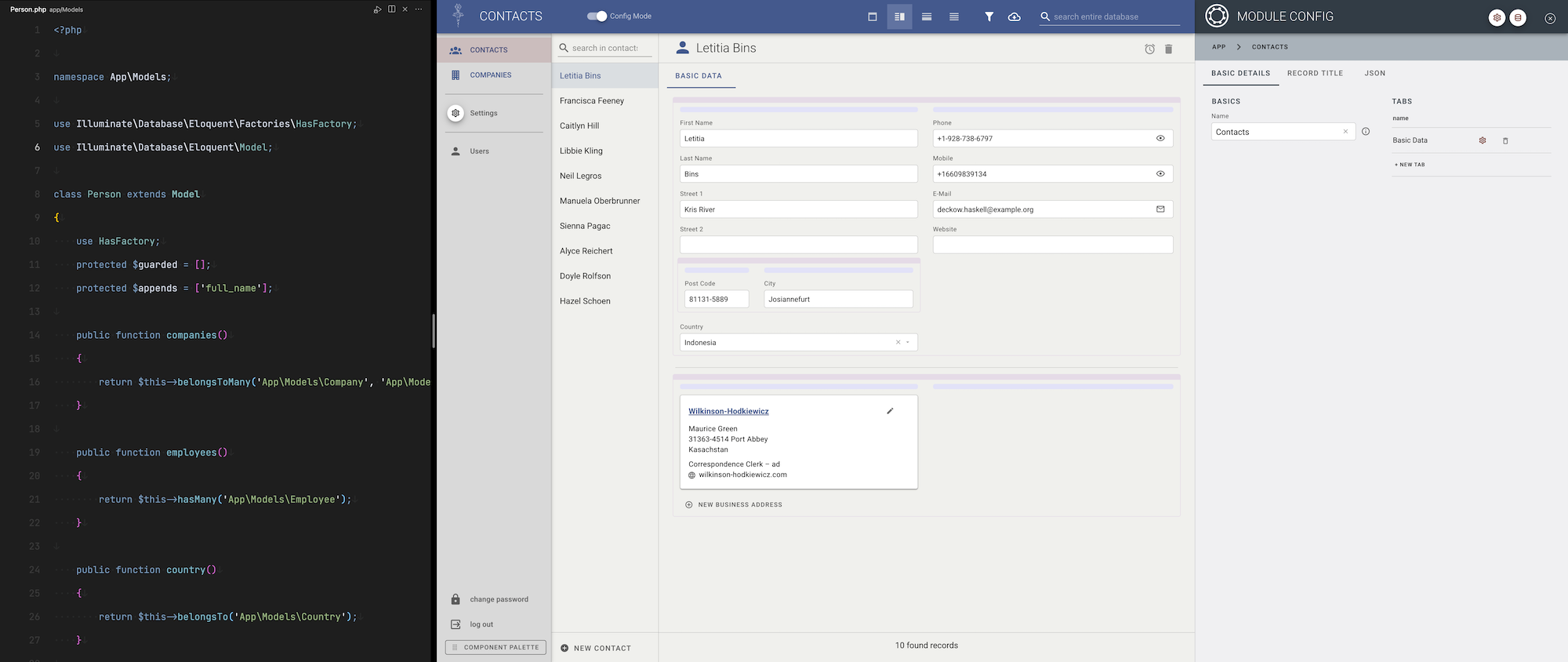 Config Widescreen View With Code Editor